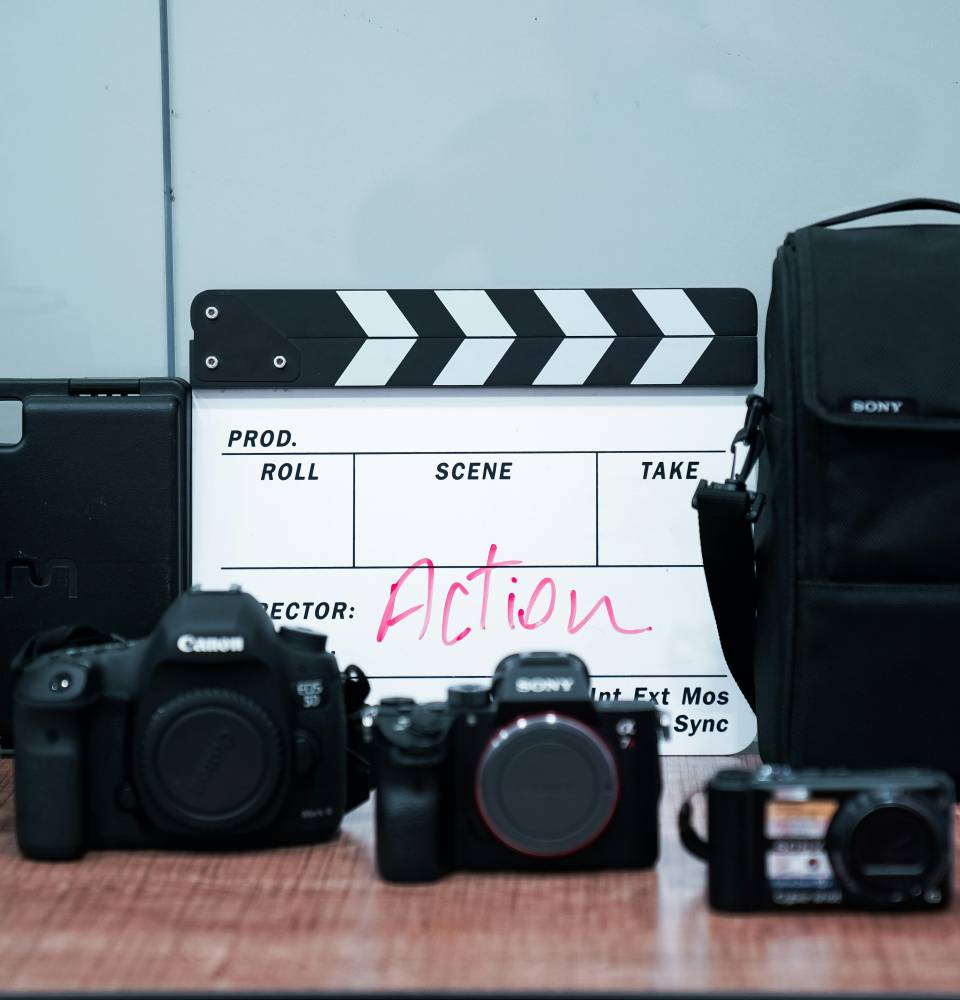 Fotoapparate und Filmklappe